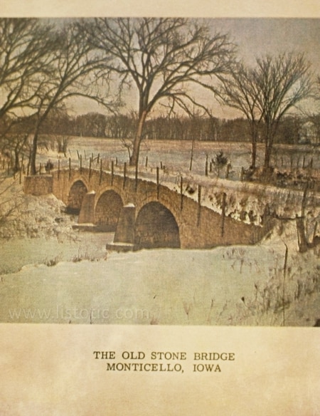 Vintage photo of Old Stone Bridge.