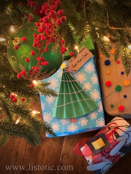 Christmas Gift Wrapping Using Dollar Store Items - Feathers in Our Nest