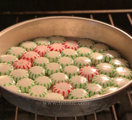 Quick diy Christmas peppermint plate.