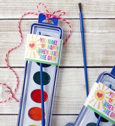 Easy DIY non-candy valentine gift. Give watercolor paints.