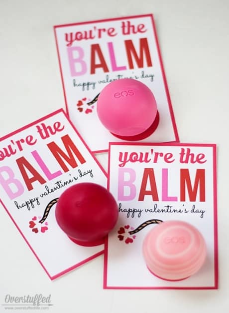 Teacher Valentine ideas with lip balm and free printable.