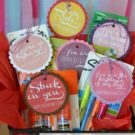 Giving glue, highlighters and other school supplies are teacher appreciated for valentines. Free printable.