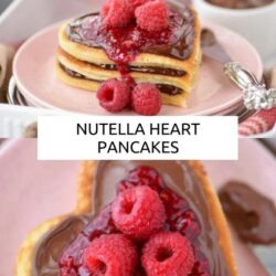 Nutella heart pancakes.