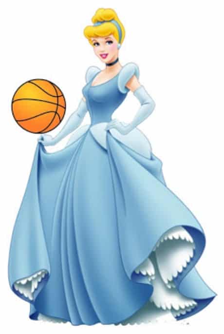 March Madness Cinderella holding a NCAA basketball for the college basketball tournament.