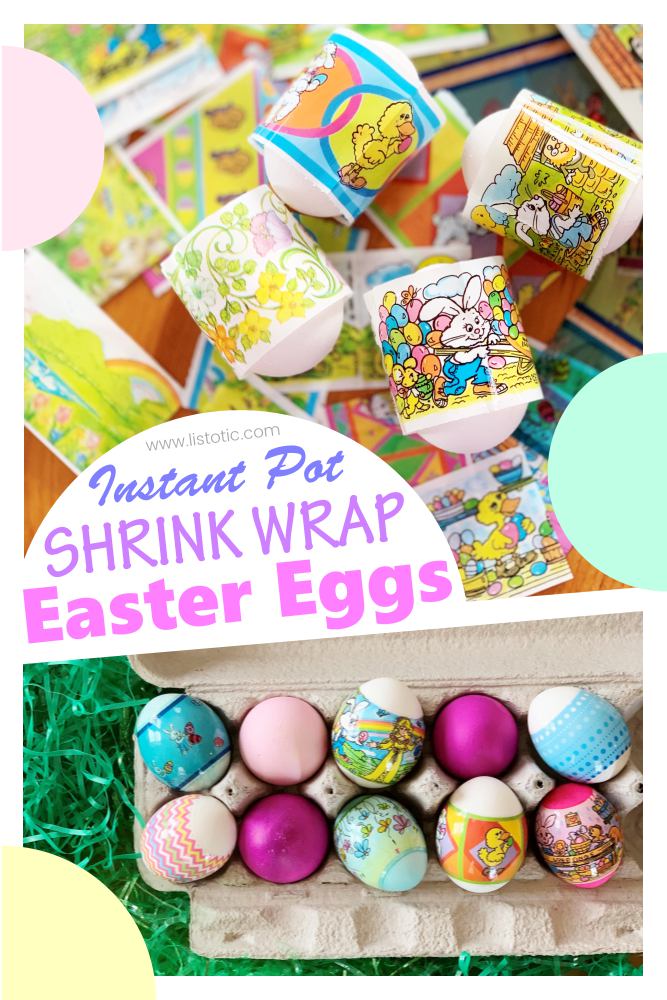 How to make instant pot Easter eggs with decorative shrink wrap tutorial start to finish