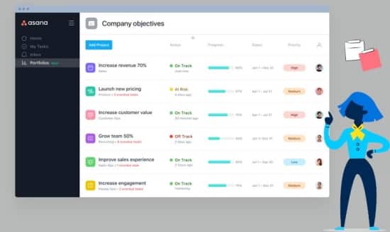 Asana is an organizing app used to manage your work, projects, lists and tasks online. 