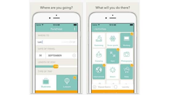 Packpoint is a packing app and packing list builder to help determine what to pack before going on a trip depending on the length of travel weather at your destination and any activities you have planned. 