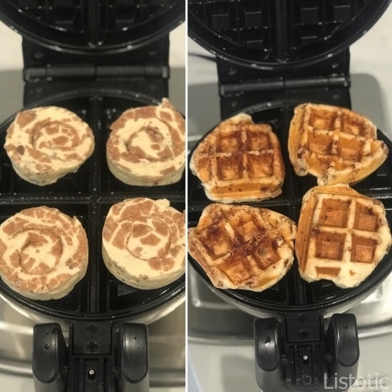 Cinnamon Rolls in the Waffle Maker