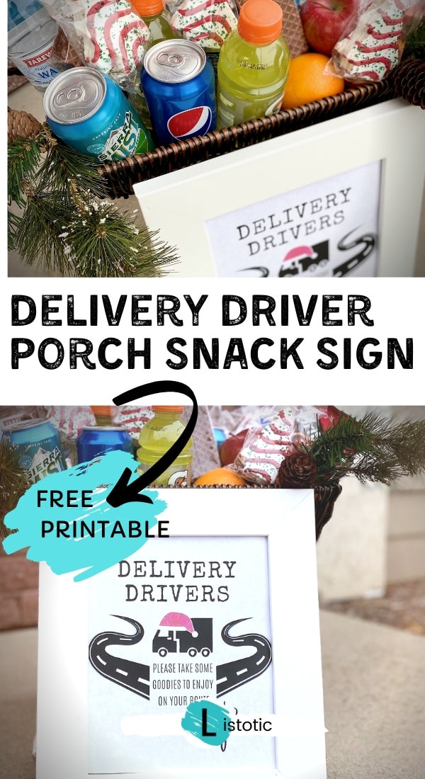 Pinterest Image for Delivery Driver Thank You Porch Snacks Free Printable