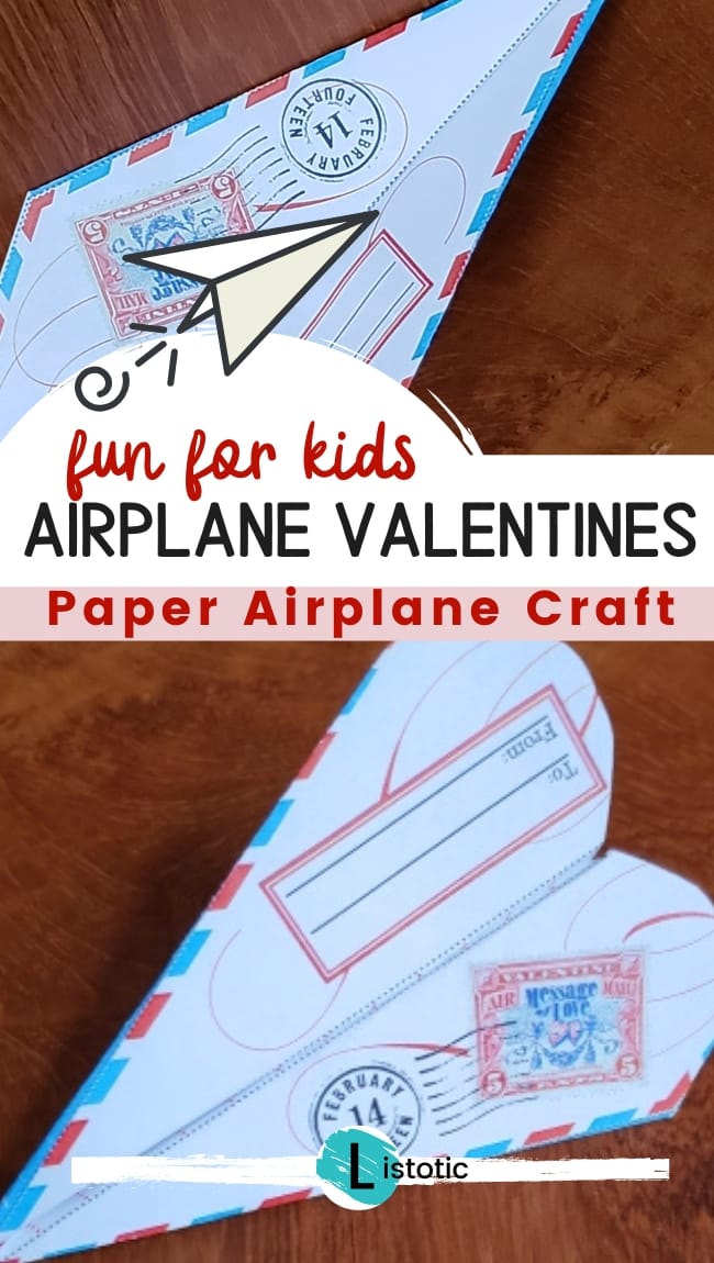 Paper airplanes crafted into valentines