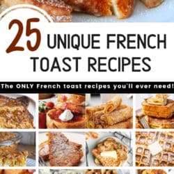 a collage of images featuring unique recipes for french toast
