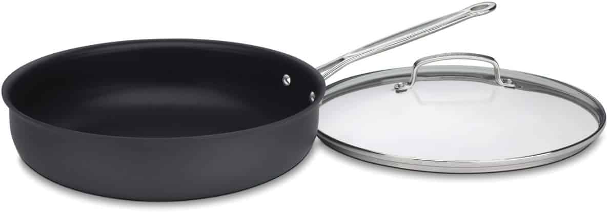 Large non stick fry pan with lid