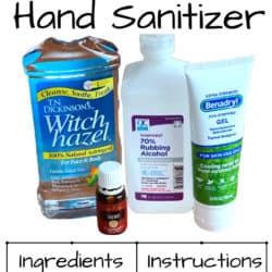 ingredients to make homemade hand sanitizer