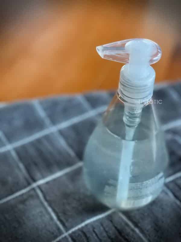recycled soap dispenser with homemade hand santizer