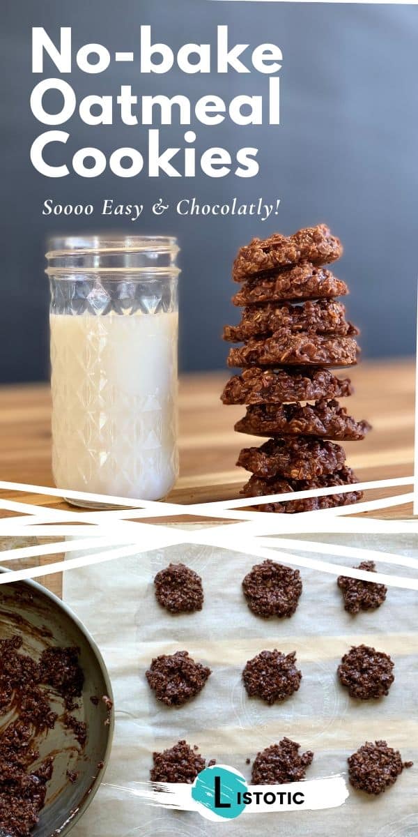 no bake chocolate cookies and milk dropped on parchment paper to cool off