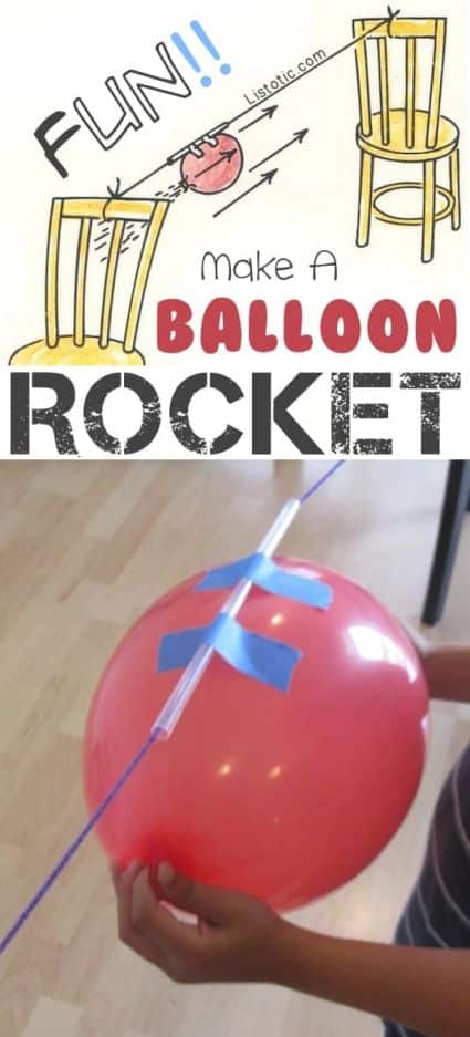 Kids craft using balloon to create a rocket