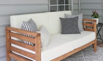 DIY Outdoor Stained Wood Couch projec