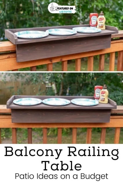 Balcony railing table.