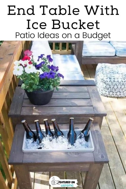 End table with ice bucket.