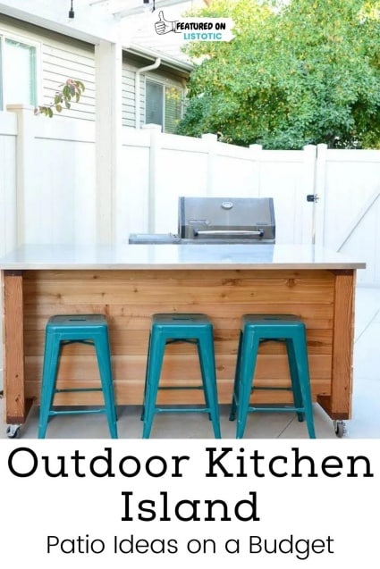 Outdoor kitchen island backyard patio ideas on a budget.