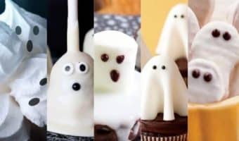 Ghost cupcakes and cookies.