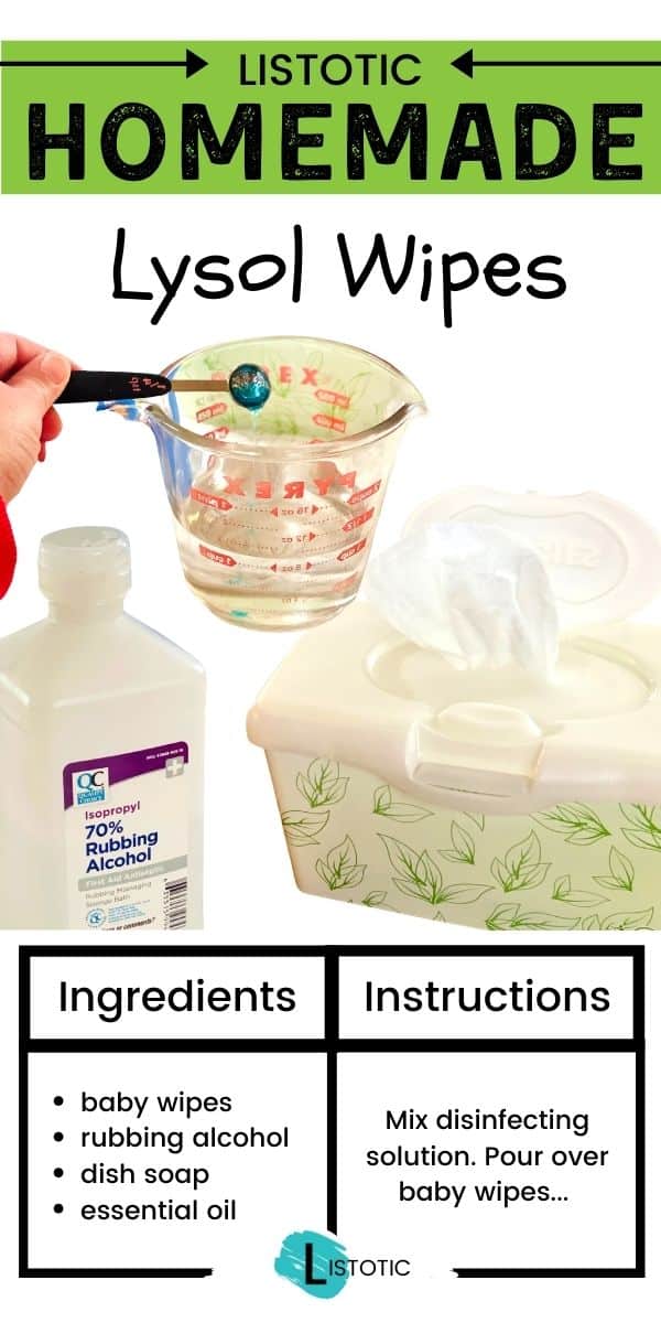 Homemade Lysol Cleaning wipes recipe