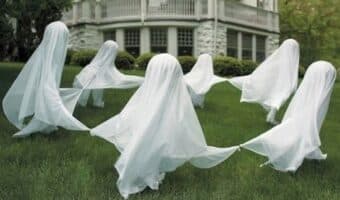 ghosts dancing in the yard
