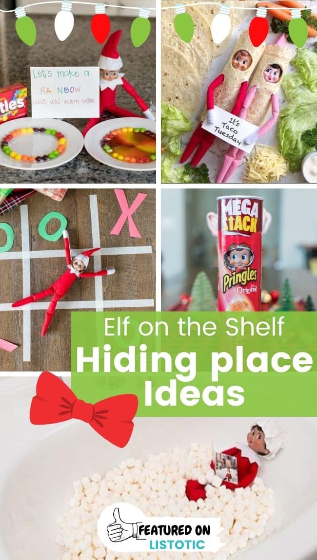 Elf on the Shelf hiding place ideas.