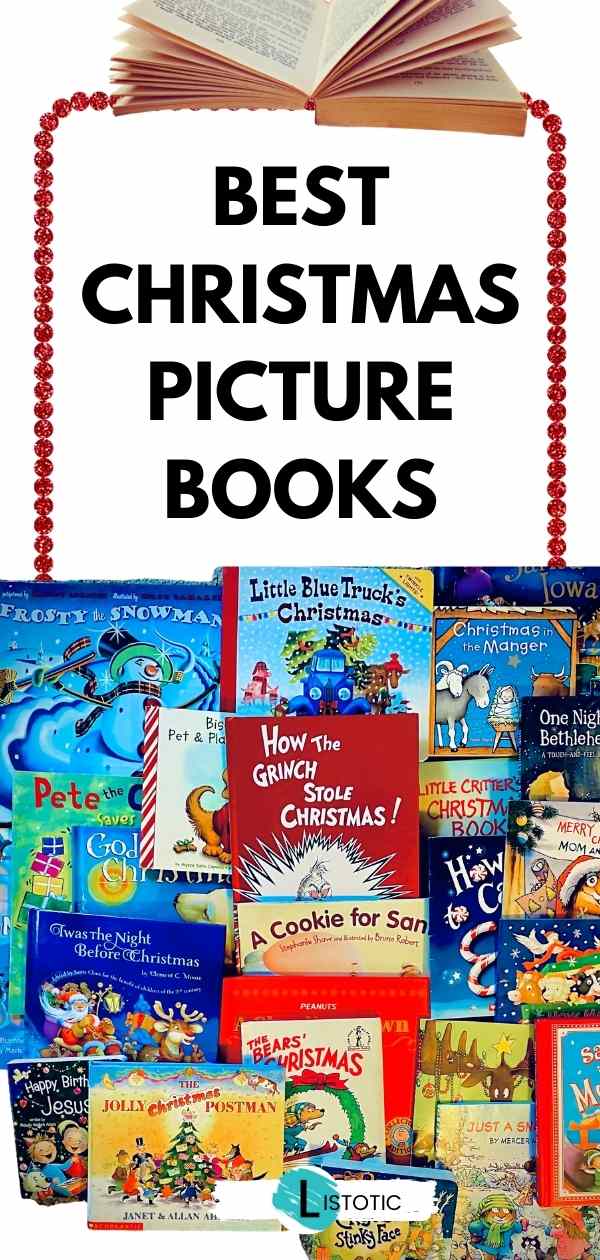 Stacked Christmas Books for kids