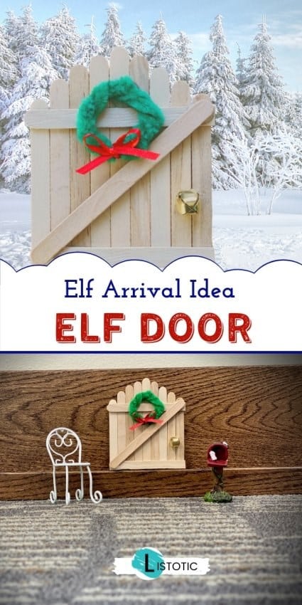 Popsicle stick door made for magical secret entrance