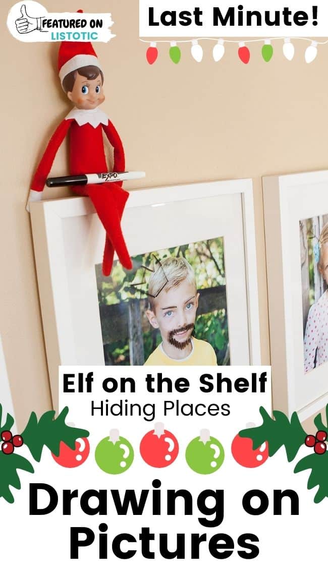 Elf on the Shelf drawing on pictures.