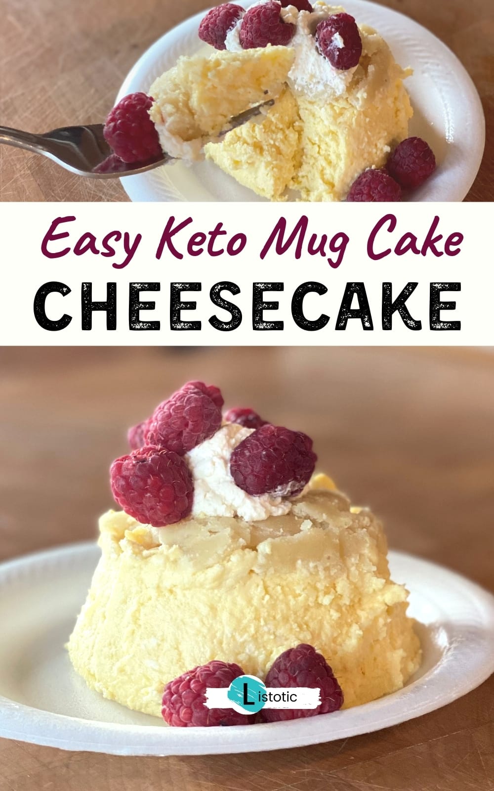 Keto mug cheese cake Pinterest pin image