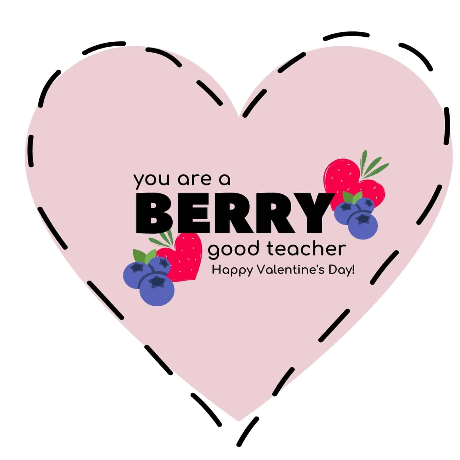 Valentine Card For Teacher (Berry Cute) ⋆ easy last minute gift ⋆ Listotic