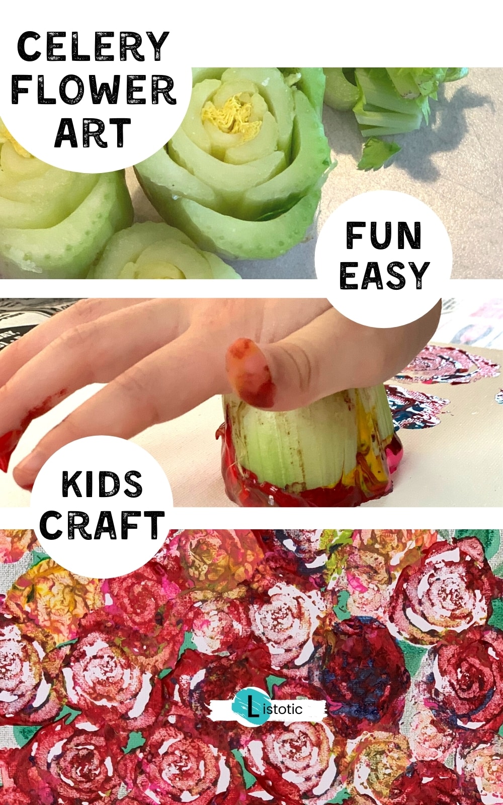 Celery flower Art For Kids ⋆ Listotic ⋆ Creative Craft Idea For Kids