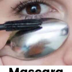 Use a spoon when applying mascara to avoid smudges on the skin.