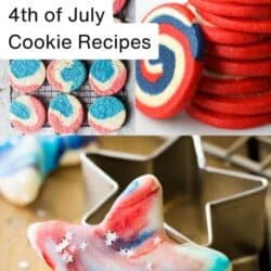 Patriotic Fourth of July red white and blue cookies. 4th of July cookies and desserts.
