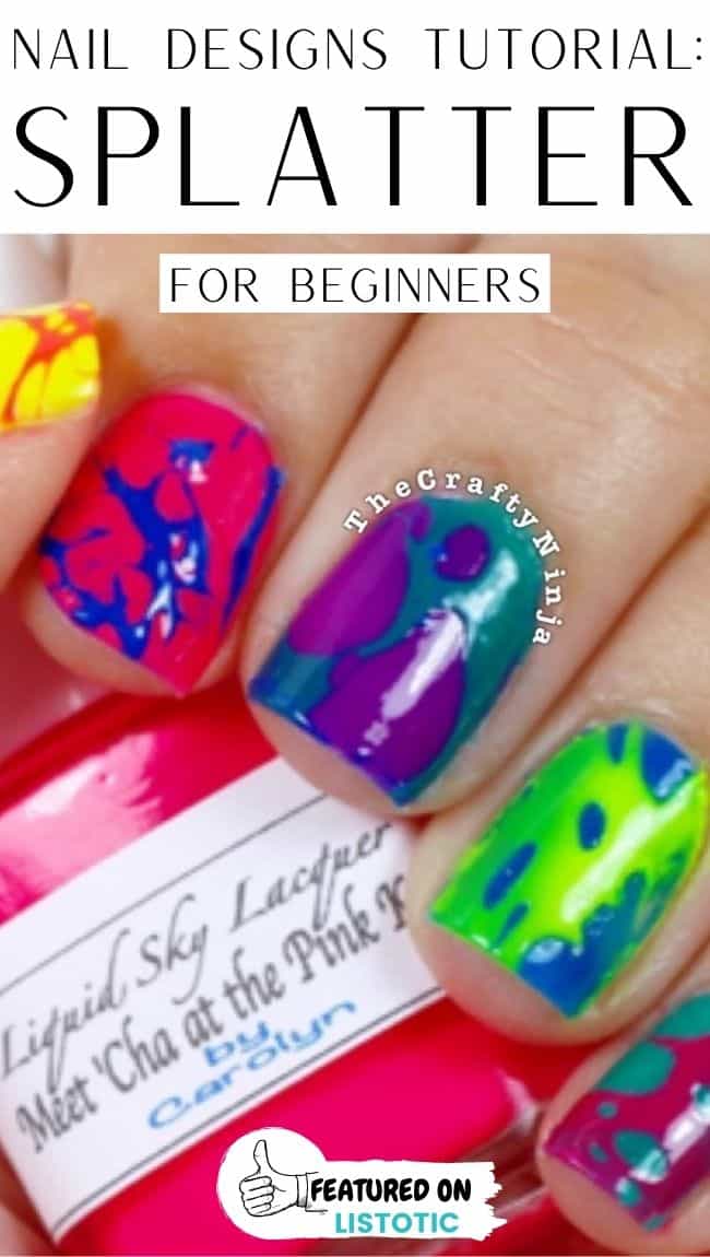 Hairspray splatter beginners nail art