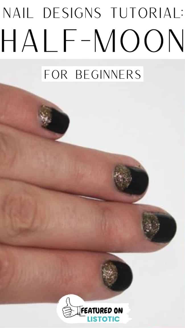 Half moon beginners nail art.