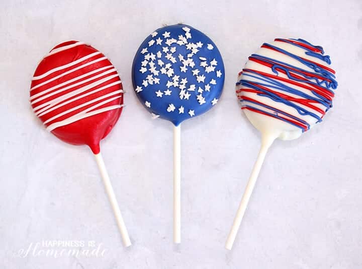 Oreo pops for 4th of july desserts