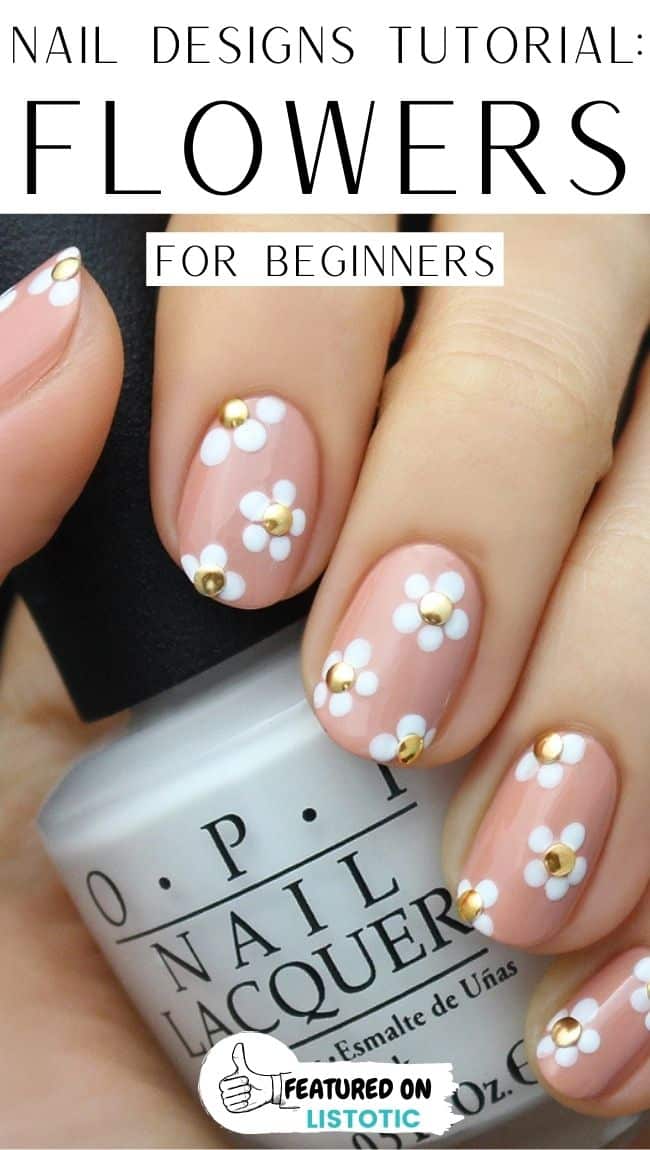 Nail Art Tutorial: Blue and White Flowers