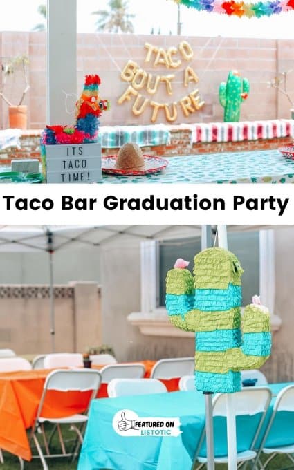 fiesta taco bar outdoor graduation party ideas