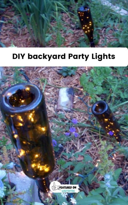 wine bottle lights outside graduation party ideas