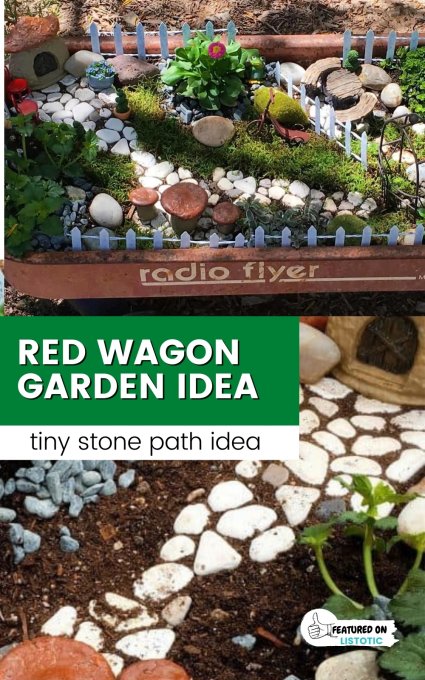 red wagon fairy garden ideas