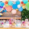 colorful backyard party decorations
