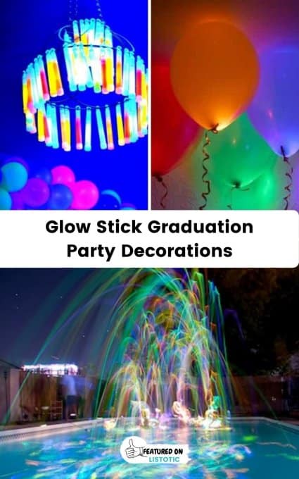 glow in the dark glow stick decorations outdoor graduation party ideas