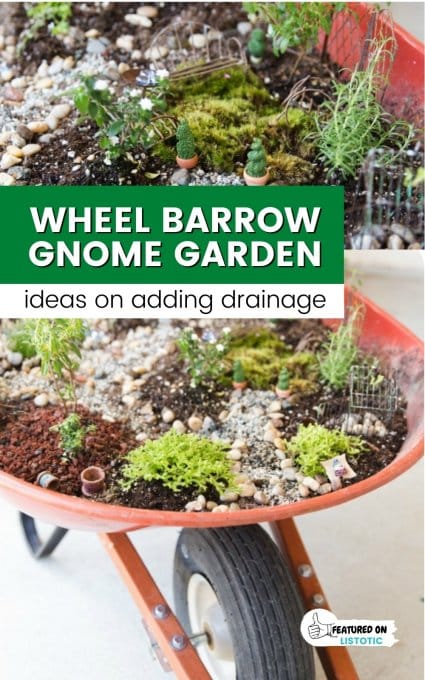 fairy garden ideas wheel barrow with garden planted in it