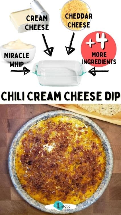 Chili cold cream cheese dips.
