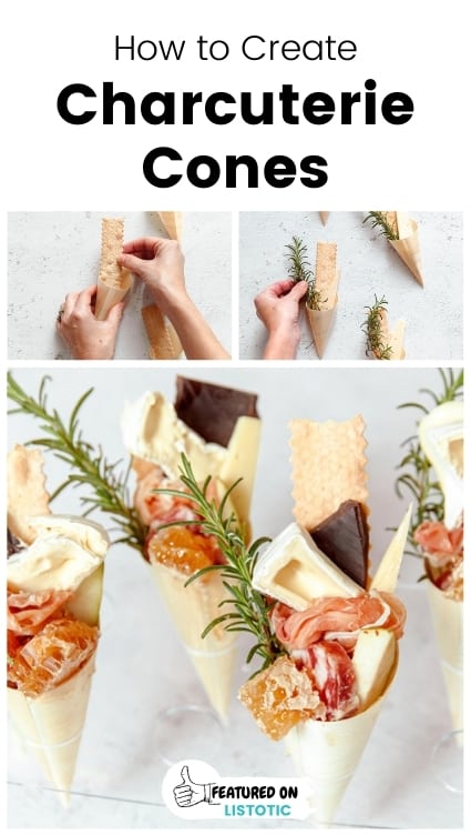 DIY charcuterie cones and cups; jarcuterie.