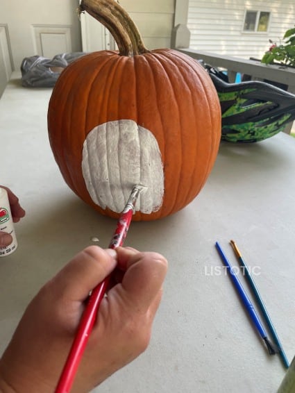 pumpkin house door painted white