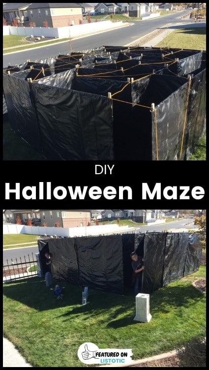 Outdoor Halloween party decor.